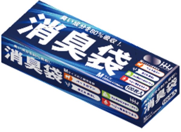 消臭袋 100枚入りボックスタイプ 厚み0.02mm AS05 (230×380mm) ハウスホールドジャパン  1ケース2,400枚入り(100枚入り×24箱) ※個人宅別途送料