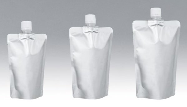 画像2: バリアー性ボイル用(90℃)センタースパウト付アルミスタンド袋 LPALC100-1218 S (120×180+34mm) 明和産商 1ケース350枚入り (2)