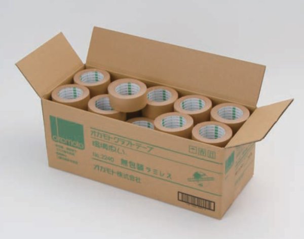 画像1: クラフトテープ 無包装 ラミレス No.2240 (テープ幅38mm 長さ50m) オカモト株式会社 1ケース60巻入り ※個人宅配送不可 (1)