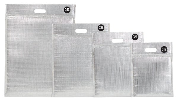 画像1: 保冷袋 ミナクールパック ジップ付き平袋 Mサイズ C2Z (260×325mm) 酒井化学工業 1ケース100枚入り ※個人宅配送不可 (1)