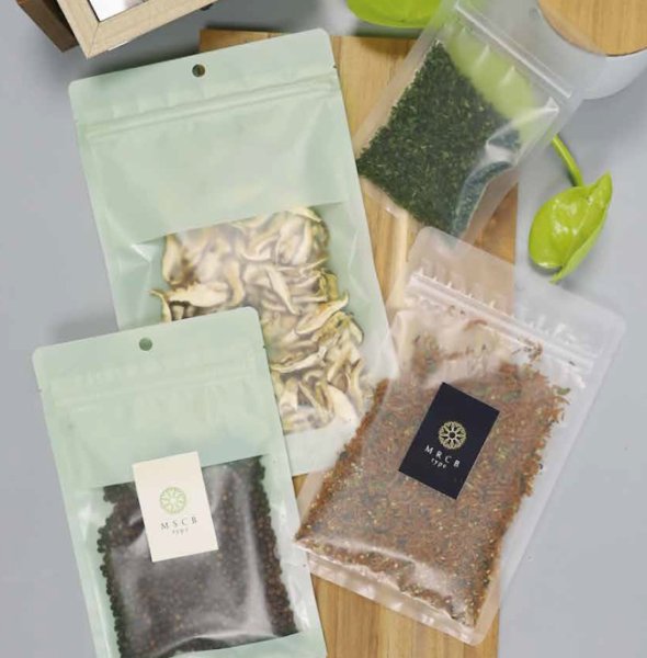 画像1: バリアー性・静防性 マットフィルム チャック付き三方袋 MSCBJタイプ (白茶色) MSCBJ-1 (140×220(185)mm) ベリーパック(富士カガク) 小ロットタイプ 1ケース1,000枚入り ※個人宅別途送料 (1)