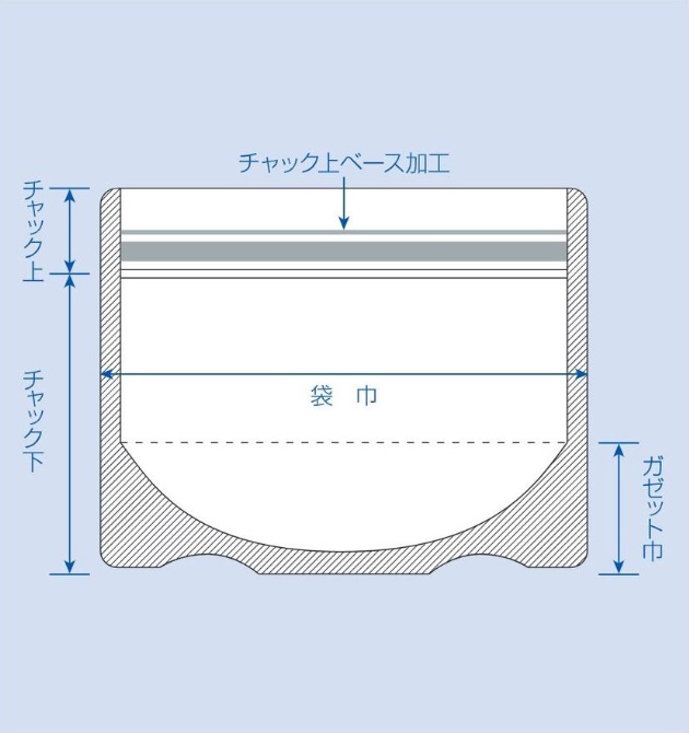 ラミジップ 巾広スタンドパックNYタイプ (FW) FW-20 (32+140×200(58)mm) 生産日本社 1ケース800枚入り