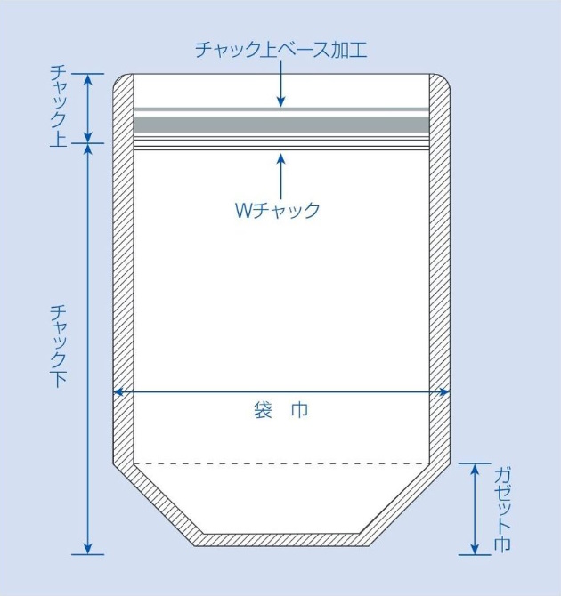 ラミジップ Wチャックスタンドパック バリアNYタイプ (BS) LZBS-18 (34+205×180(50)mm) 生産日本社 1ケース1,000枚 入り