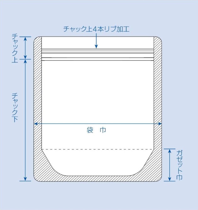 ラミジップ スタンドパック レーヨン 半透明タイプ(RZ) RZ-1212 (32+120×120(35)mm) 生産日本社 1ケース1,400枚入り