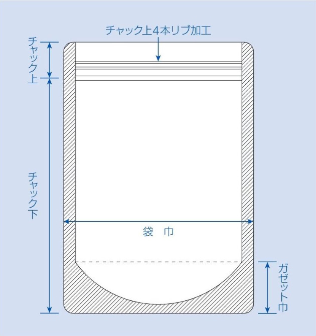 ラミジップ スタンドパック 片面透明バリアタイプ (VCZ) VCZ-12 (32+180×120(35)mm) 生産日本社 1ケース1,500枚入り
